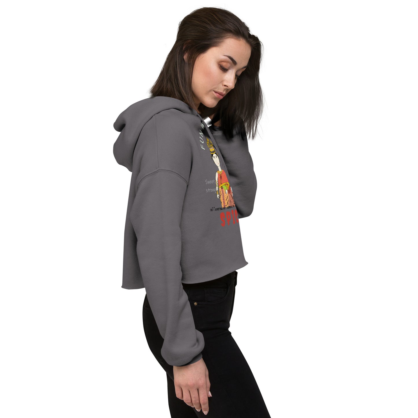 Trendy & Cozy Woman Crop Hoodie – Playful & Bold Thai Iconic Design | FunWearCode