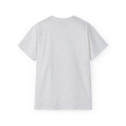 Back view of a gray t-shirt on a white background