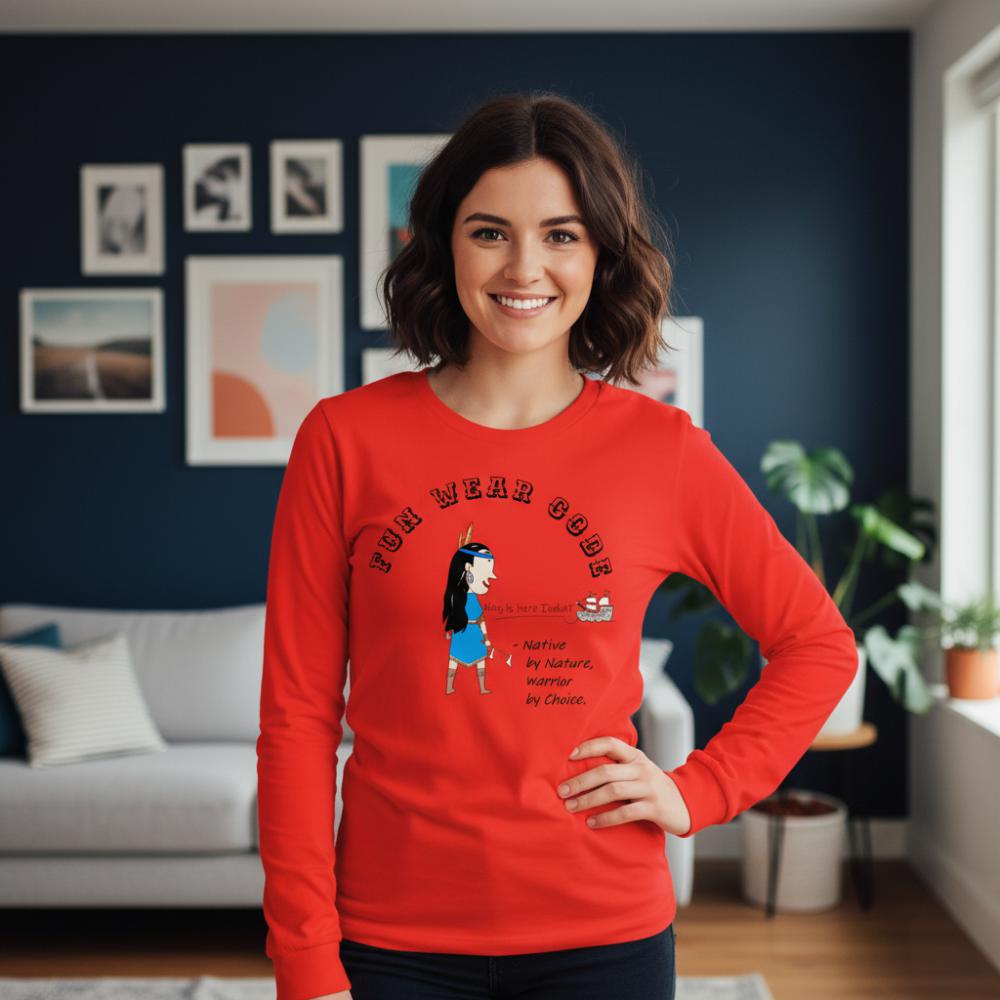 Cozy Long Sleeve Sweatshirt – Special Edition American Indian Graphic Sweatshirt | FunWearCode