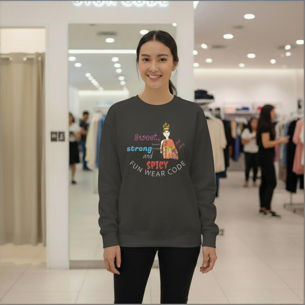 Premium Long Sleeve T-Shirt - Playful Thai Woman Graphic Tee | FunWearCode