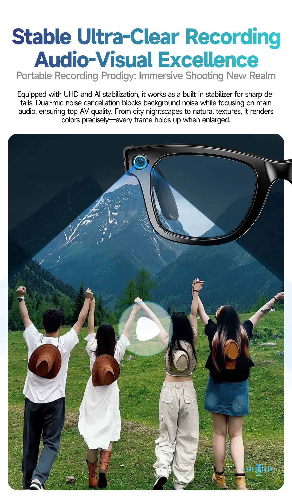 Upgraded Smart Sunglasses Unisex - Camera Video AI Interaction Translation Bluetooth Call | FunWearCode's Selection