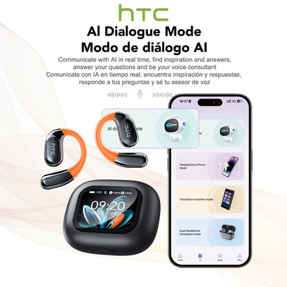 AI Translator Sports Wireless Earbuds - LCD Touch Screen Glowing Earhook | FunWearCode's Selection