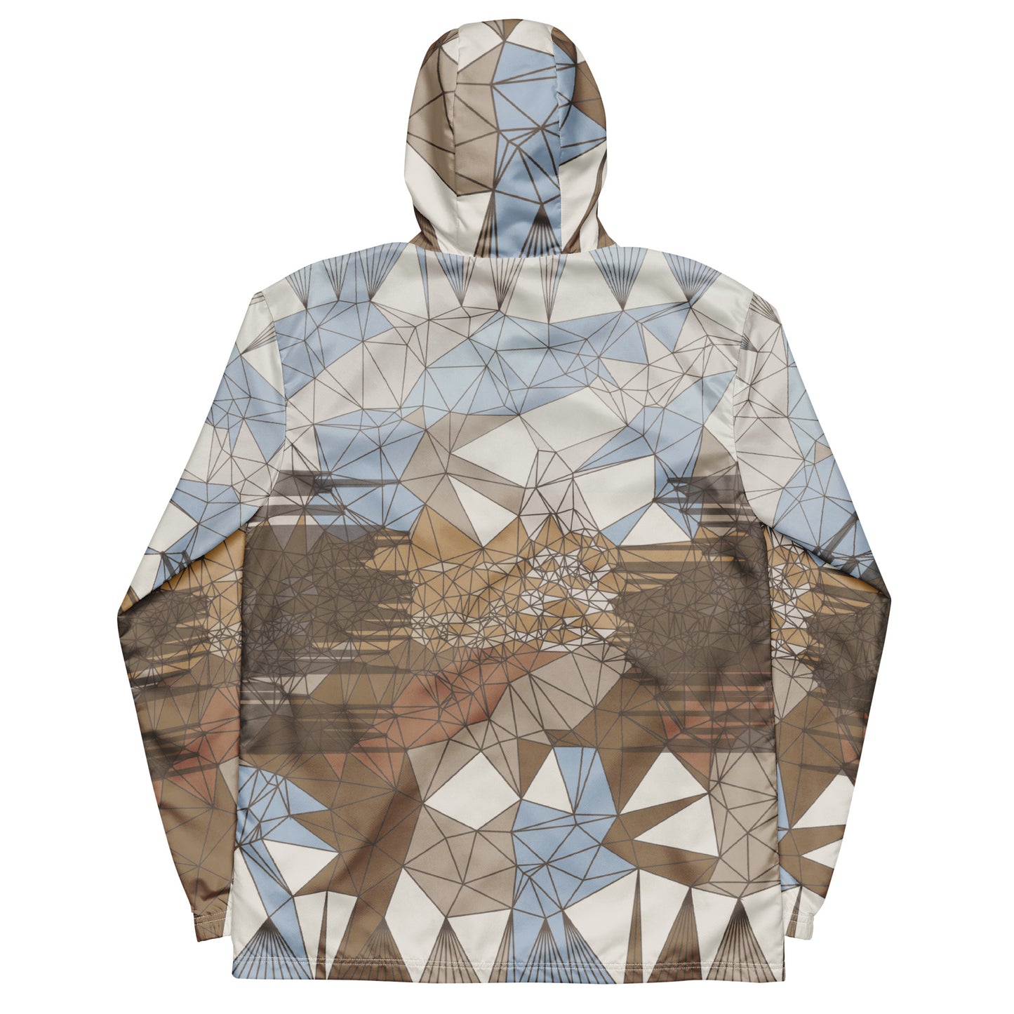 Windbreaker with geometric pattern on a white background