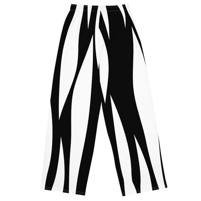 All-over print unisex wide-leg pants | Sports Streetwear Zebra Sweatpants | FunWearCode