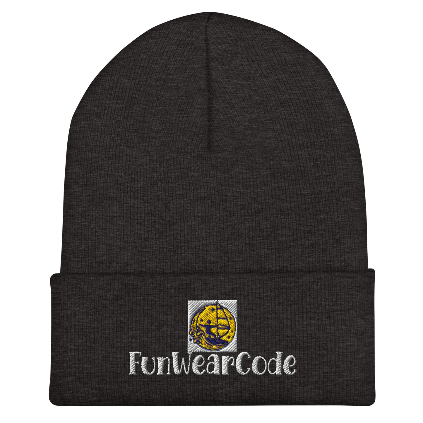 Cuffed Beanie (gray font) – Stylish Winter Knit Hat | FunWearCode