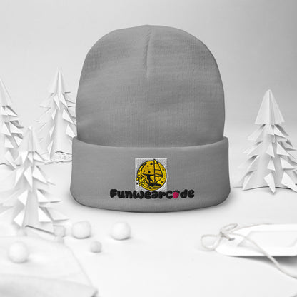 Embroidered Beanie (black font) – Warm & Stylish Knit Hat | FunWearCode