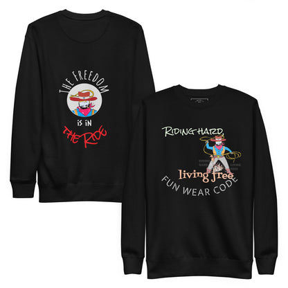 Premium Cozy Long Sleeve T-shirt – Classic Cowboy Graphic Sweatshirt | FunWearCode