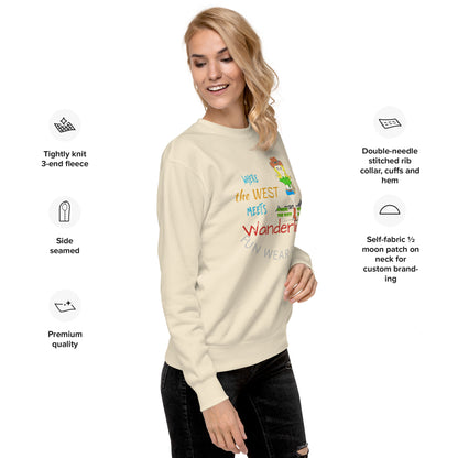 Premium Cozy Long Sleeve T-shirt – Classic Cowgirl Graphic Sweatshirt | FunWearCode