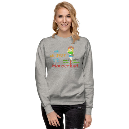 Premium Cozy Long Sleeve T-shirt – Classic Cowgirl Graphic Sweatshirt | FunWearCode