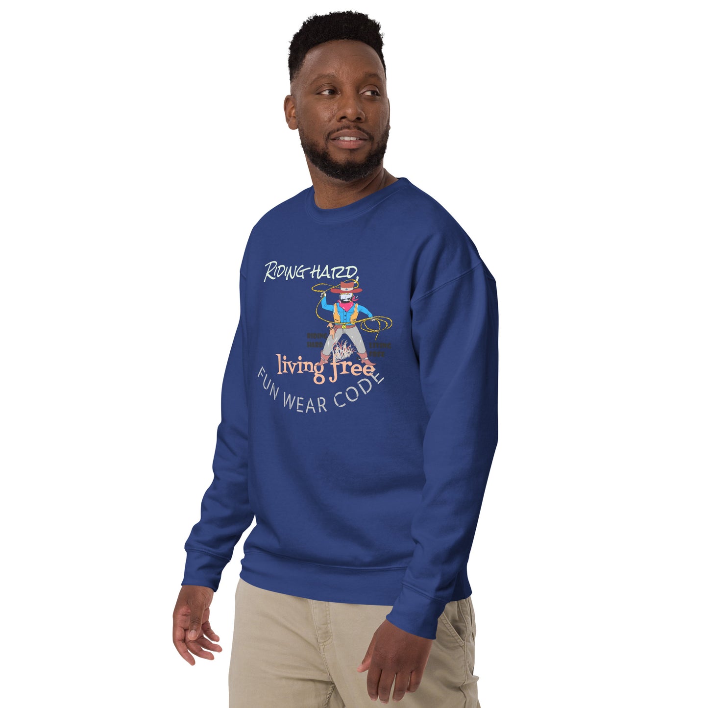 Premium Cozy Long Sleeve T-shirt – Classic Cowboy Graphic Sweatshirt | FunWearCode