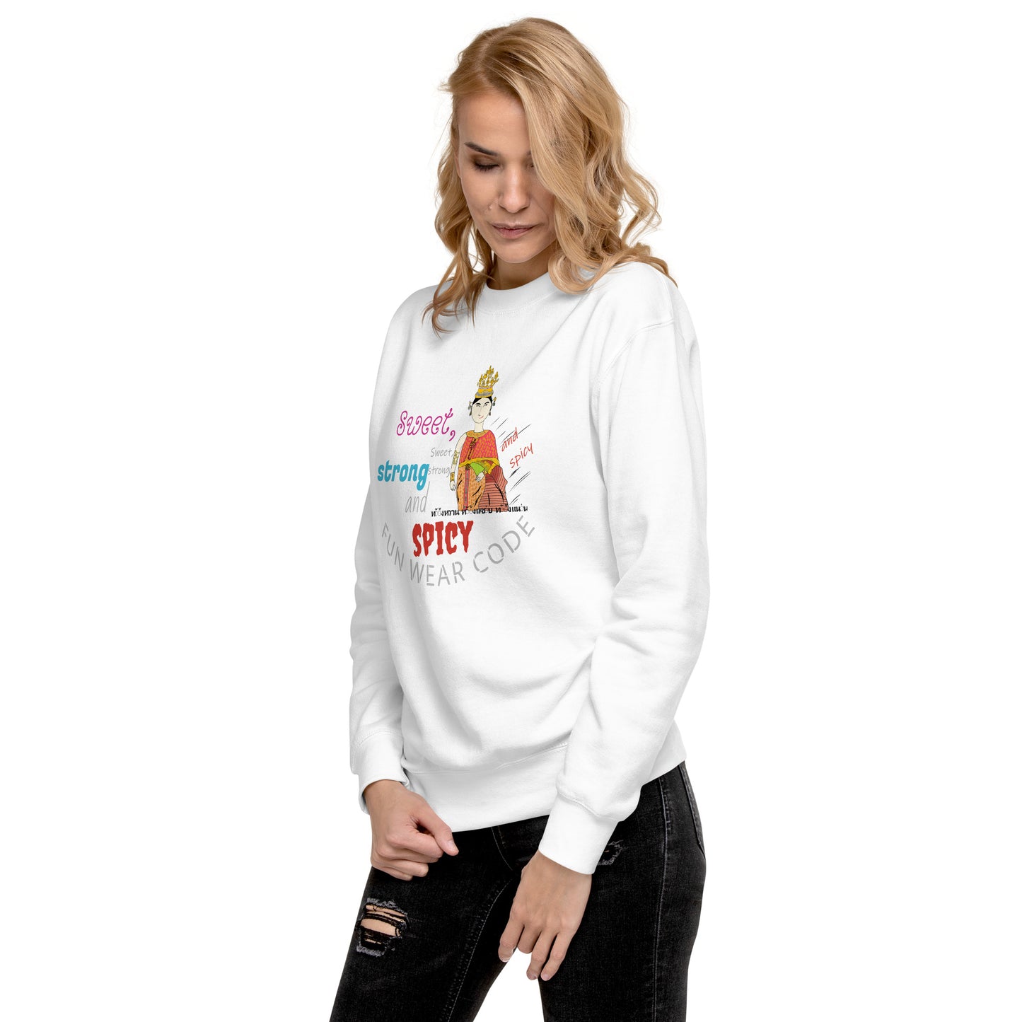 Premium Long Sleeve T-Shirt - Playful Thai Woman Graphic Tee | FunWearCode