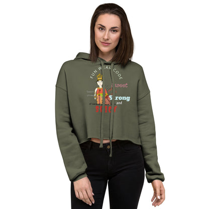 Trendy & Cozy Woman Crop Hoodie – Playful & Bold Thai Iconic Design | FunWearCode